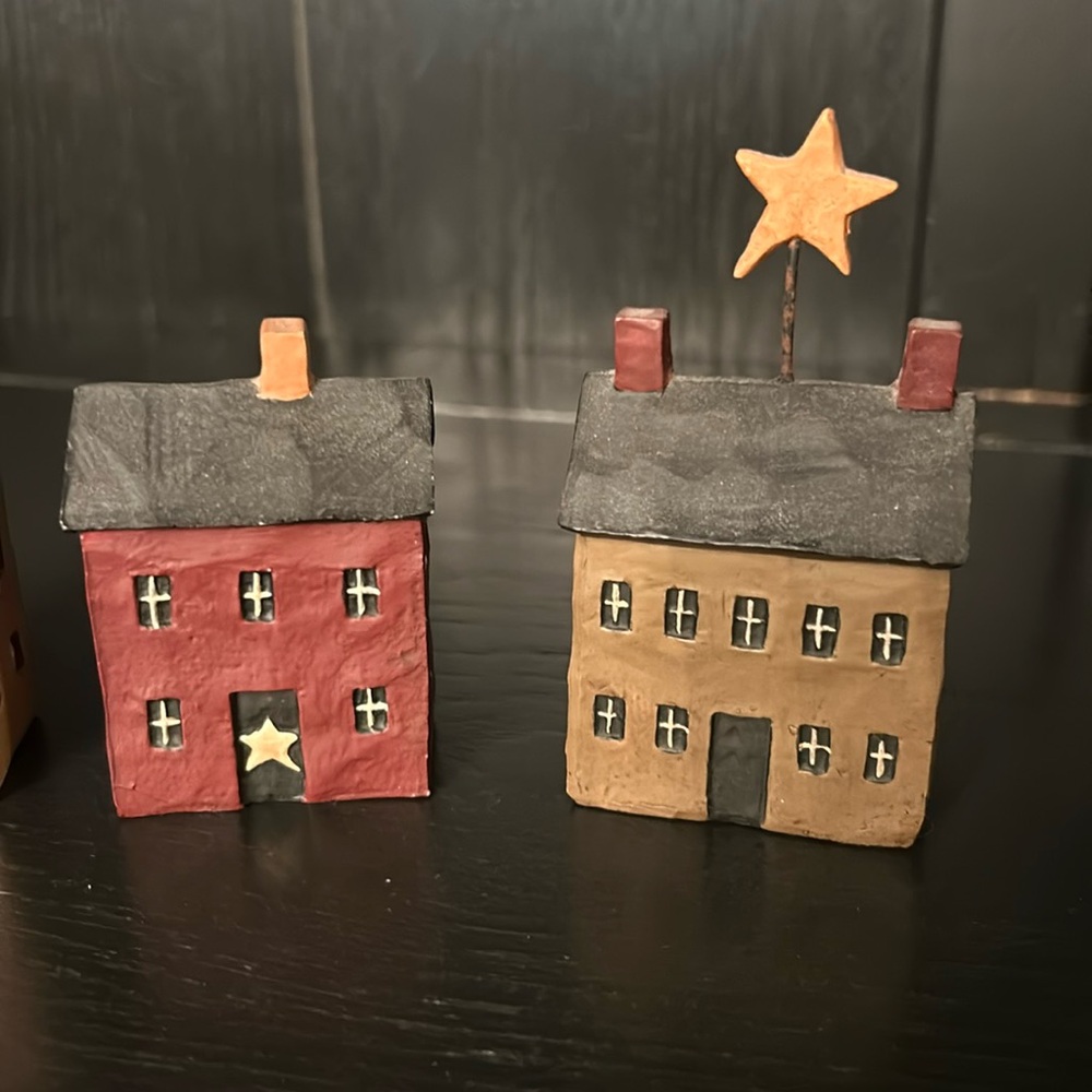 B Lloyd 2003 resin small houses.